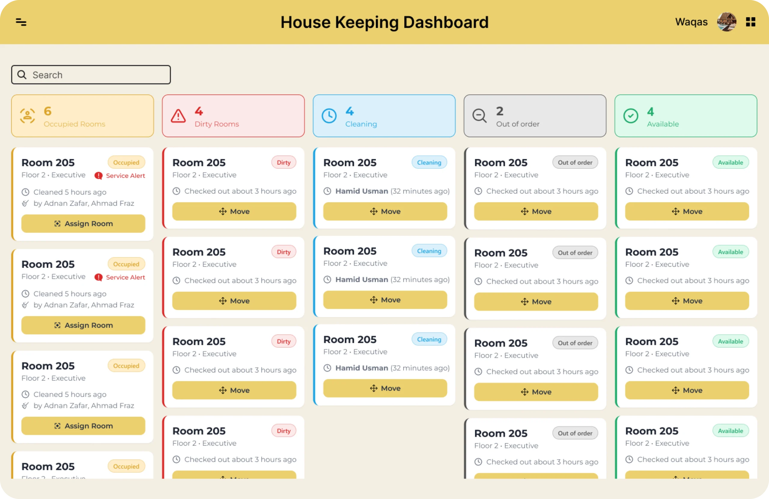 House Keeping Dashboard 1