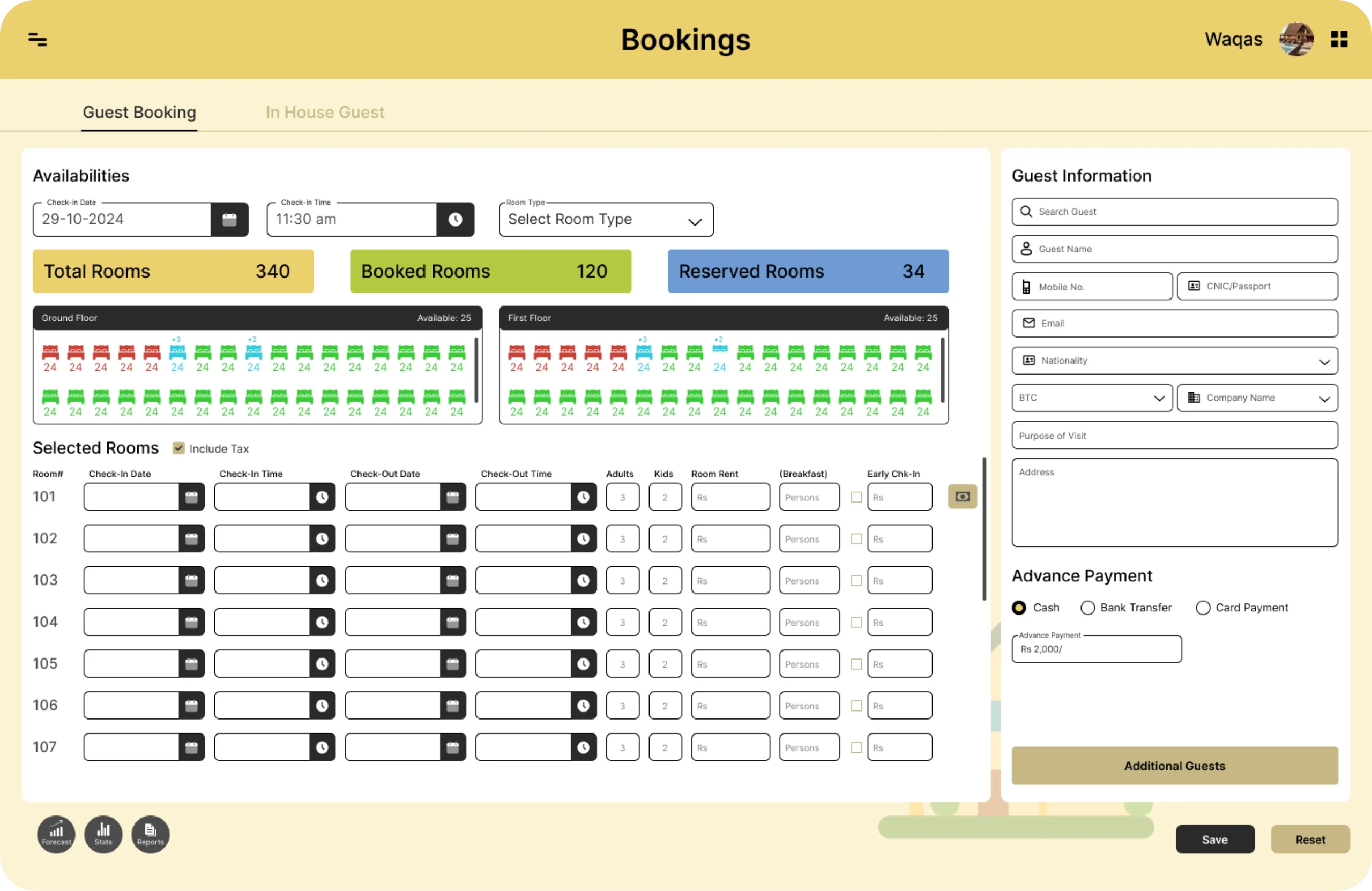 booking 1 1